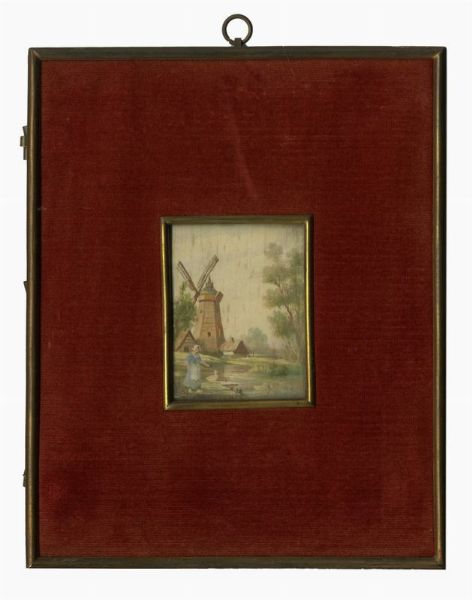 Renato Zini : Lotto composto di 7 microdipinti e microacquerelli.  - Asta Arte antica, moderna e contemporanea - Associazione Nazionale - Case d'Asta italiane