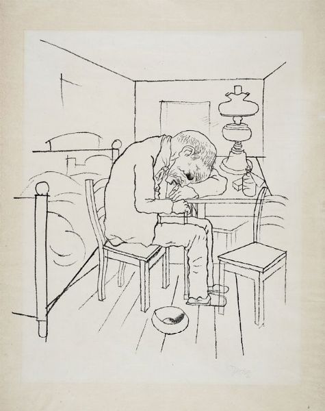 George Grosz : Schwimme, wer schwimmen kann, und wer zu plump ist, geh unter!  - Asta Arte antica, moderna e contemporanea - Associazione Nazionale - Case d'Asta italiane