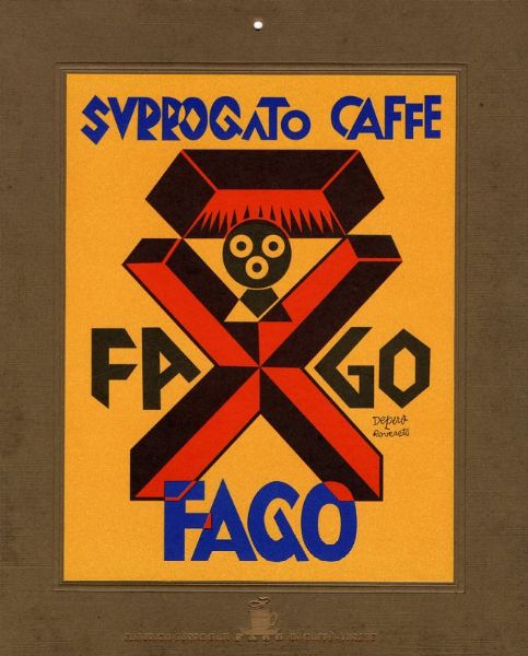 FORTUNATO DEPERO : Surrogato Caff Fago.  - Asta Arte antica, moderna e contemporanea - Associazione Nazionale - Case d'Asta italiane