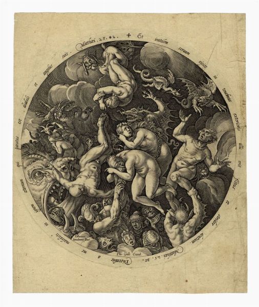 HENDRIK GOLTZIUS : La resurrezione dei morti / La discesa dei dannati all'Inferno.  - Asta Arte antica, moderna e contemporanea - Associazione Nazionale - Case d'Asta italiane