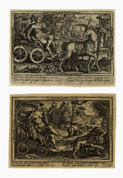 JULIUS GOLTZIUS : I quattro continenti.  - Asta Arte antica, moderna e contemporanea - Associazione Nazionale - Case d'Asta italiane