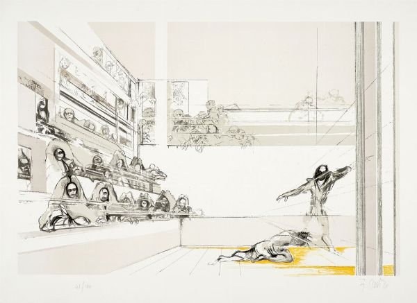 Fabrizio Clerici : Il processo.  - Asta Arte antica, moderna e contemporanea - Associazione Nazionale - Case d'Asta italiane