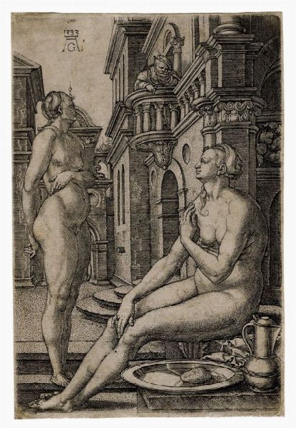 HEINRICH ALDEGREVER : Bethsabea al bagno.  - Asta Arte antica, moderna e contemporanea - Associazione Nazionale - Case d'Asta italiane