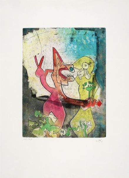 ROBERTO ANTONIO SEBASTIAN MATTA : Due figure.  - Asta Arte antica, moderna e contemporanea - Associazione Nazionale - Case d'Asta italiane