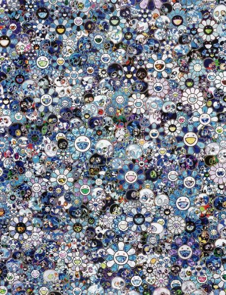 TAKASHI MURAKAMI : Skulls and Flowers Blue.  - Asta Arte antica, moderna e contemporanea - Associazione Nazionale - Case d'Asta italiane