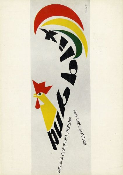 AG FRONZONI [PSEUD. DI ANGIOLO GIUSEPPE FRONZONI] : Lotto di 4 cartoline pubblicitarie dai manifesti di AG Fronzoni.  - Asta Arte antica, moderna e contemporanea - Associazione Nazionale - Case d'Asta italiane