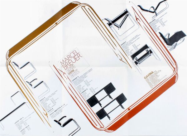 DINO GAVINA : Raccolta di opuscoli, cataloghi, cartoline pubblicitarie, manifesti di Dino Gavina e Gavina spa.  - Asta Arte antica, moderna e contemporanea - Associazione Nazionale - Case d'Asta italiane