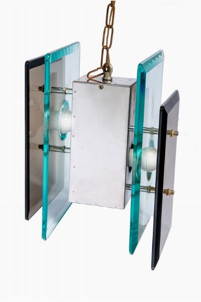 GINO PAROLDO : Lampadario da soffitto.  - Asta Arte antica, moderna e contemporanea - Associazione Nazionale - Case d'Asta italiane