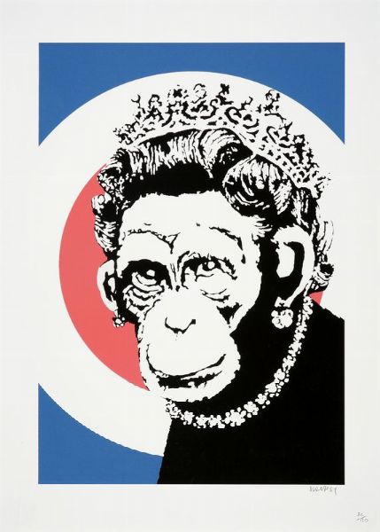 Banksy : Monkey Queen.  - Asta Arte antica, moderna e contemporanea - Associazione Nazionale - Case d'Asta italiane