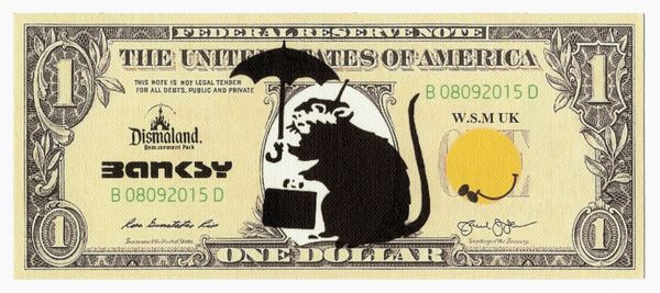 Banksy : Dismal dollar. Rat.  - Asta Arte antica, moderna e contemporanea - Associazione Nazionale - Case d'Asta italiane