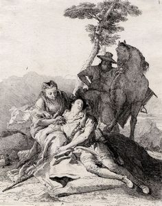 GIANDOMENICO TIEPOLO - Medoro esangue (Angelica guarisce la ferita di Medoro).