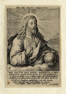 CRISPIJN VAN DE PASSE DE OUDE - Cristo, san Paolo e i dodici apostoli.