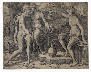 LUCAS VAN LEYDEN - Lot e le figlie.