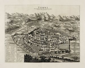 JOHANNES BLAEU - Terni. Ville de l'Etat de l'Eglise. Dans le Duch de Spoleto.