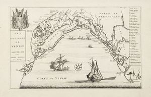 JOHANNES BLAEU - Les environs de Venise / Murano / Chioza ou Fossa Claudia Ville Episcopale de la Republique de Venise.