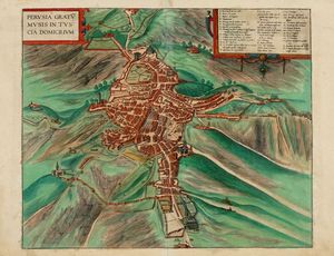 GEORG BRAUN - Perusia Gratu Musis in Tuscia Domicilium.