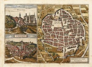 GEORG BRAUN - Urbino / Sulmo Ovidii patria.