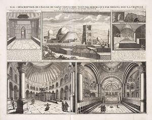 HENRI ABRAHAM CHATELAIN - Vue & Description de l'Eglise du Saint Sepulchre Tant par Dehors que par dedans avec la Chapelle qu est la tombeau du Notre Seigneur.