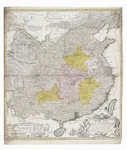 EREDI JOHANN BAPTIST HOMANN - Regni Sinae vel Sinae Propriae Mappa et Descriptio Geographica...