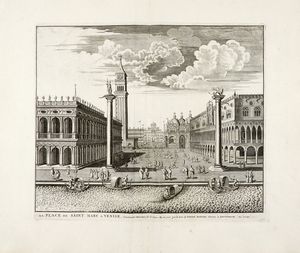 Pierre Mortier - La Place de Saint Marc  Venise / Veue du Pont de Rialto de Venise.