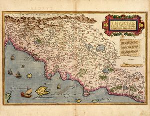 Abraham Ortelius - Thusciae Descriptio Auctore Hieronymo Bellarmato.