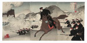 TOYOHARA CHIKANOBU (HASHIMOTO NAOYOSHI /YOSHU CHIKANOBU) - Il defunto generale Odera Yasuzumi (prima guerra cino-giapponese).