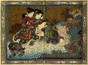 UTAGAWA KUNIMORI II - Shaka hass zoku yamato bunko (Scene da una vita del Buddha).