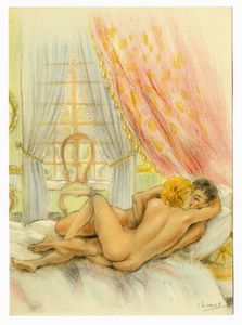 EDOUARD CHIMOT - Lotto composto di 10 litografie e 1 disegno erotici.