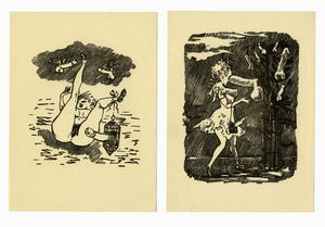 MINO MACCARI - Lotto composto di 2 incisioni erotiche.