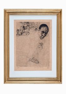 JULES DE BRUYCKER - L'aquafortiste (Autoportrait).