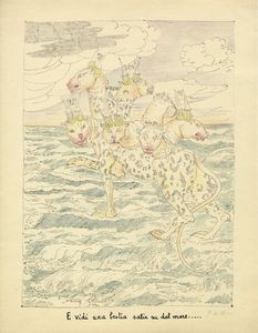 Giorgio de Chirico - Lotto composto di 2 incisioni dall'Apocalisse.