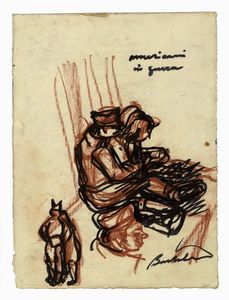 Luigi Bartolini - Americani in guerra (recto). Gli stranieri (verso).