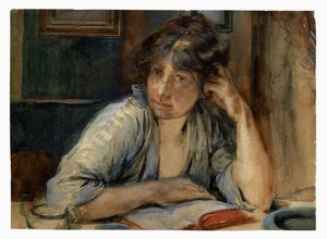 MARIANO FORTUNY Y MADRAZO - Ritratto di Henriette Fortuny eseguito dal marito Mariano.