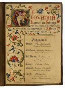 SALVATORE GREGORIETTI - Programma musicale manoscritto.