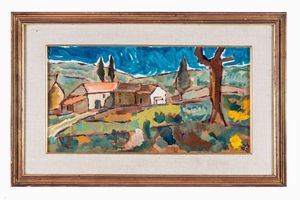 Dilvo Lotti - Paesaggio con case.