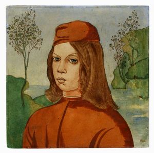 ADOLPHE MILICH - Ritratto maschile di modello botticelliano.