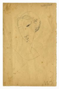 Amedeo Modigliani - Volto di donna.