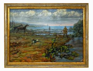 CARLO SERVOLINI - Scena di caccia.