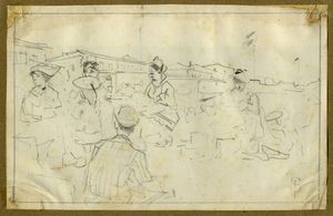 Telemaco Signorini - Sulla spiaggia.