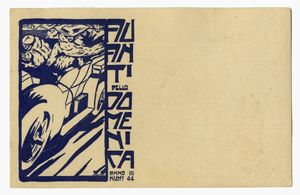 Umberto Boccioni - Avanti della domenica, cartolina postale.