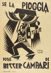 FORTUNATO DEPERO - Se la pioggia fosse di Bitter Campari.