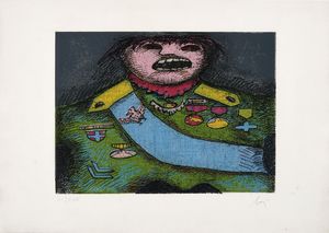 ENRICO BAJ - Lotto composto di 2 incisioni.