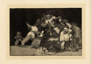 FRANCISCO GOYA Y LUCIENTES - Unas de gaton y habito de beato (Disparate general).