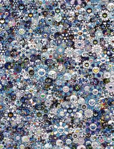 TAKASHI MURAKAMI - Skulls and Flowers Blue.