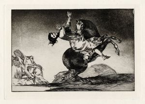 FRANCISCO GOYA Y LUCIENTES - La mujer y el potro, que los dome otro (El caballo raptor).