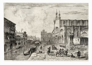 Michele Marieschi - Platea ac Templum D:D: Ioannis et Pauli et proxime magno Sodalitium D: Marco Eu: dicatum: eminet in medio statua equestris aenea Bartholomaeo Colleonio erecta ex S:C: (Campo SS. Giovanni e Paolo).