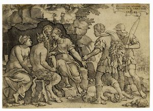 GEORG PENCZ - Teti fa visita al centauro Chirone.