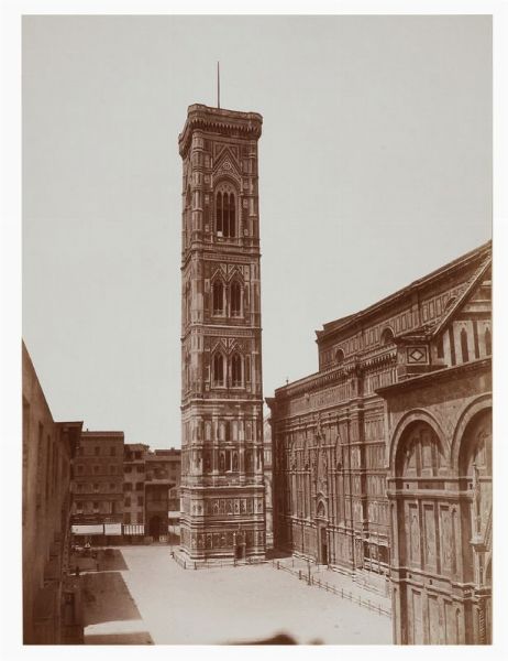 LEOPOLDO ALINARI : Firenze. Veduta laterale del Duomo con il Campanile di Giotto.  - Asta Fotografie storiche - Associazione Nazionale - Case d'Asta italiane