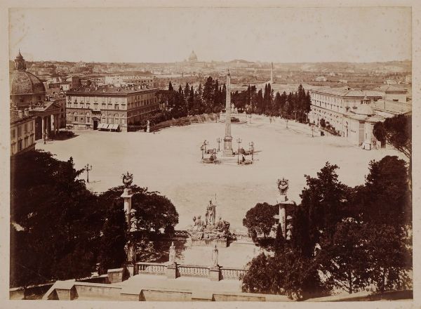 Roma. Piazza del Popolo vista dal Pincio.  - Asta Fotografie storiche - Associazione Nazionale - Case d'Asta italiane