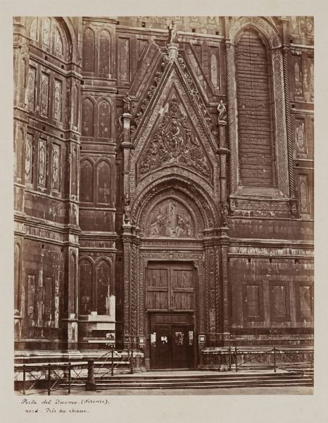 ALPHONSE BERNOUD : Firenze. Porta laterale del Duomo.  - Asta Fotografie storiche - Associazione Nazionale - Case d'Asta italiane